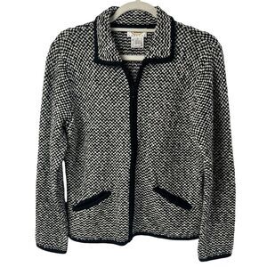 Talbots Petites Full Zip Houndstooth Jacket Size 8P